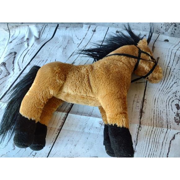 Douglas Cuddle Toy Horse Stuffed Animal Plush Brown Black Pony - Picture 4 of 6